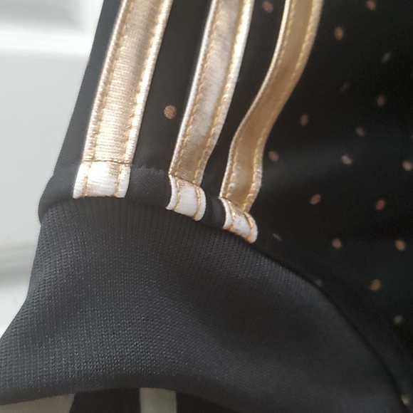 Adidas | Black Jacket Rose Gold Metallic Polka-dot - Picture 6 of 7
